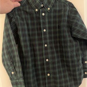 Ralph Lauren Blue Label Kids Navy Plaid Button Down Shirt